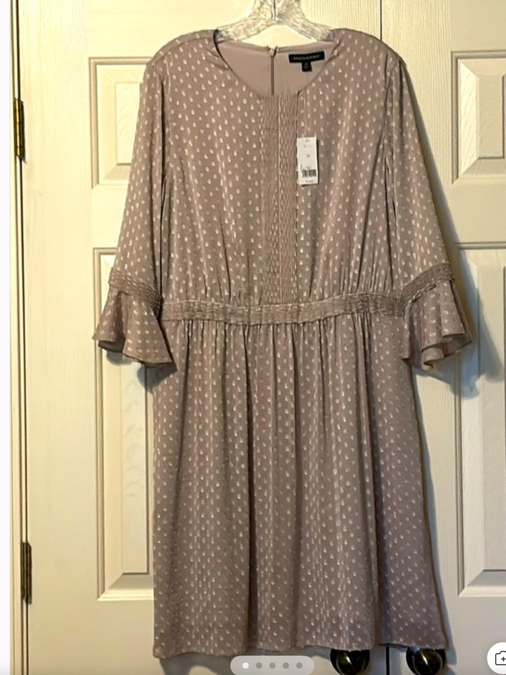 Banana Republic Mauve Dot Midi Dress